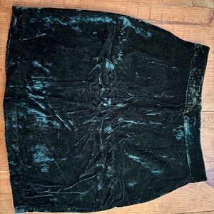 Velvet Skirt in Deep Green